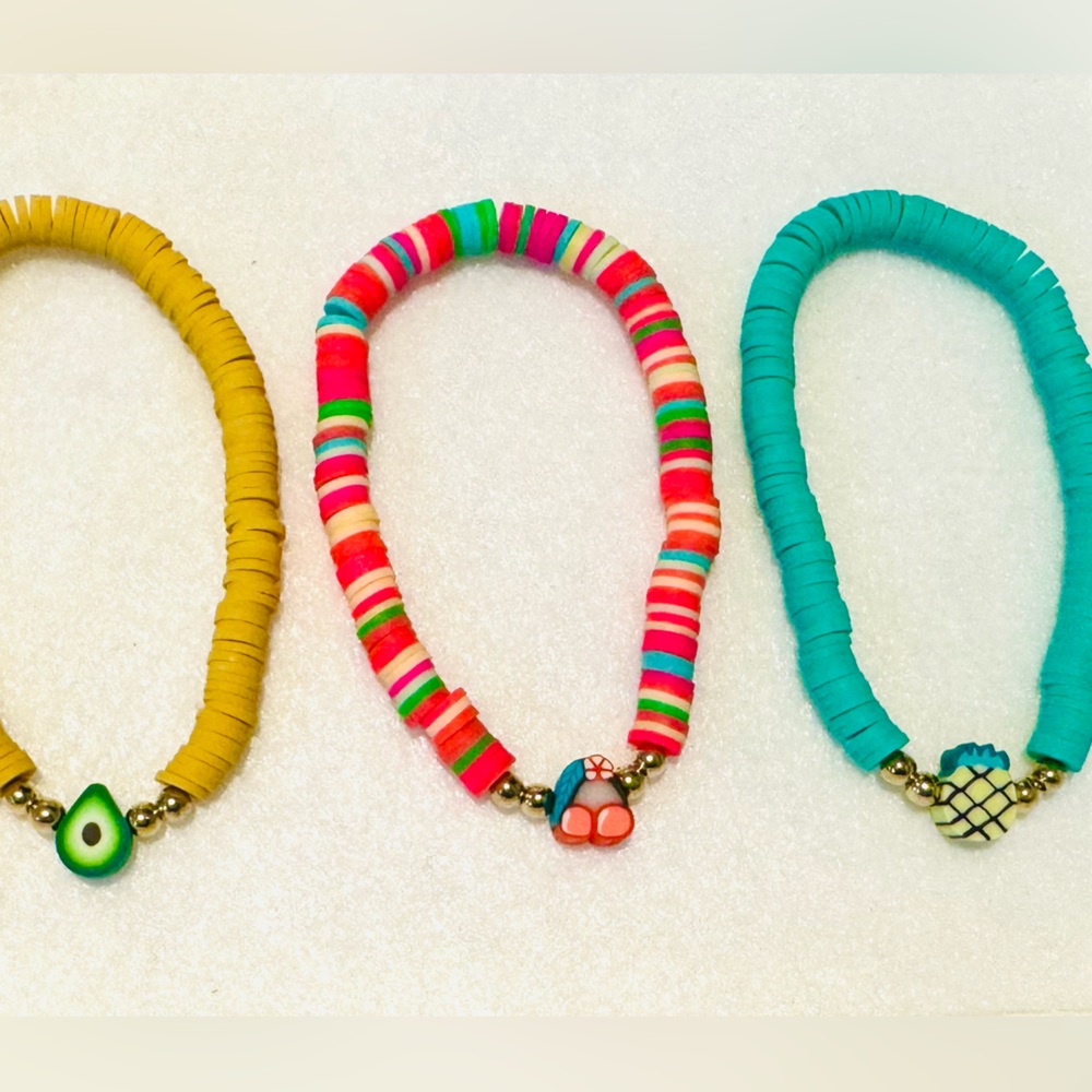 NEW! Kids colorful Beaded Bracelet 3 Pieces